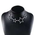 thumbnail image 2 of Ziurtnc Women Star Shape Choker Necklace Shining Rhinestones Inlaid Clavicle Necklace Retro Elegant Geometric Star Necklace Gift, 2 of 7