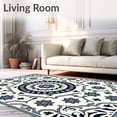 thumbnail image 2 of ODIKA 8'x10' Machine Washable Non-Slip Area Rug, Boho Luxe Interlocking Medallion High Traffic Rug, Blue, 555874, 2 of 7