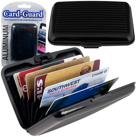 - Aluminum Credit Card Wallet - RFID Blocking Case - Black
