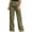 Army Green, variant on Hfyihgf Women Casual Wide Leg Pants Plus Size Drawstring Elastic Waist Solid Color Cotton Linen Pocket Loose Trousers(Army Green,XXL)