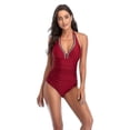 thumbnail image 1 of Traje de baño de una pieza para mujer con control de abdomen y cuello en V s202412247785, 1 of 5