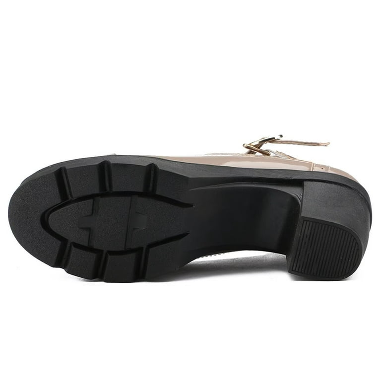 women's classic t-strap platform mid-heel square toe oxfords dress shoes DADAWEN Women's T-Strap Platform Oxfords