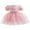 Pink, variant on Bagilaanoe Little Girl Party Dress Ruffle Puff Short Sleeve A-line Princess Dresses 2-10T Kid Lace Patchwork Tulle Skirt