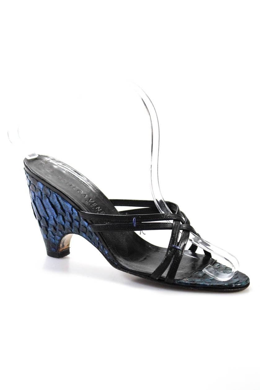 Bottega Veneta Women's Strappy Snakeskin Mules Dominican Republic