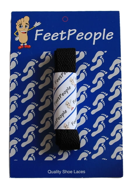 1 Pair Pack BLACK FeetPeople Genuine Leather Shoe Laces 27-90 Inches 