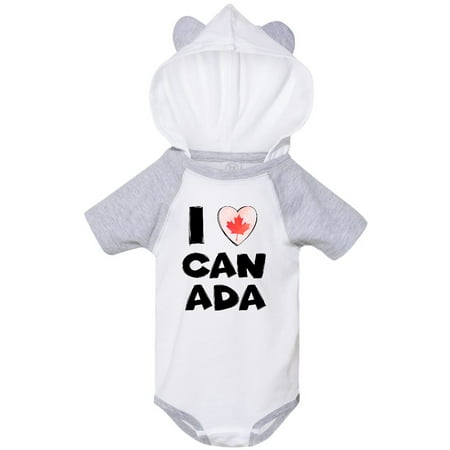

Inktastic I Love Canada Heart with Maple Leaf Gift Baby Boy or Baby Girl Bodysuit