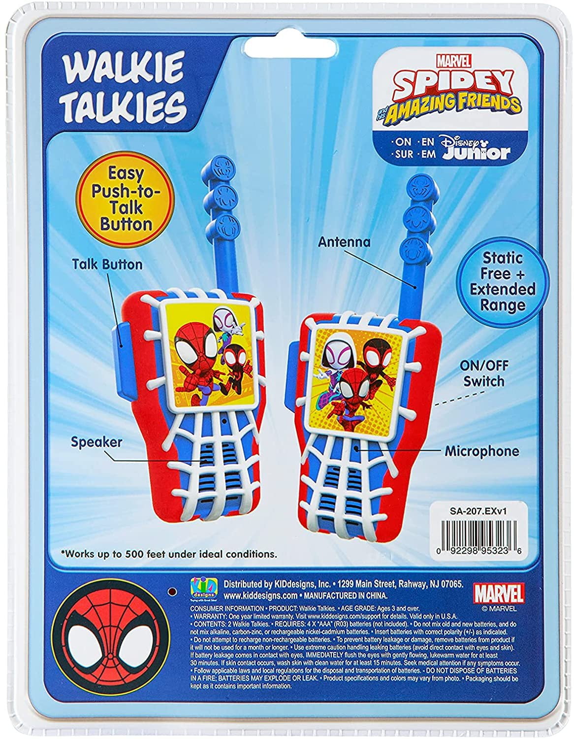 Walkie Talkie Spidey, 2 unità, portata 100m, cancellazione rumore, 2,4 GHz DICKIE TOYS - 203222000 Walkie Talkie Spidey, 2 unità, portata 100m, cancellazione rumore, 2,4 GHz DICKIE TOYS - 203222000