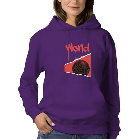 Abstract Red World Rave Style Hoodie Women -Image by Shutterstock Female Medium