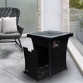 thumbnail image 4 of Sunbeam Urban Modern Aluminum Ceramic Top Column Fire Pit in Black, 4 of 5