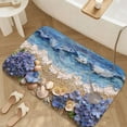 thumbnail image 3 of 1pc Seashore with Flowers Absorbent Non-Slip Bathroom Thickened Flannel Rug Decor,Soft,Quick Drying,Suitable For Indoor/outdoor Use,Bathrooms,Bedrooms,Kitchens,Terrace,Laundry Rooms,16"x24", 3 of 9