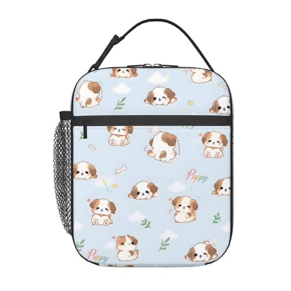 Cute Puppy Dog Lunch Bag Reusable Thermal Lunch Box with Handle for Women and Men