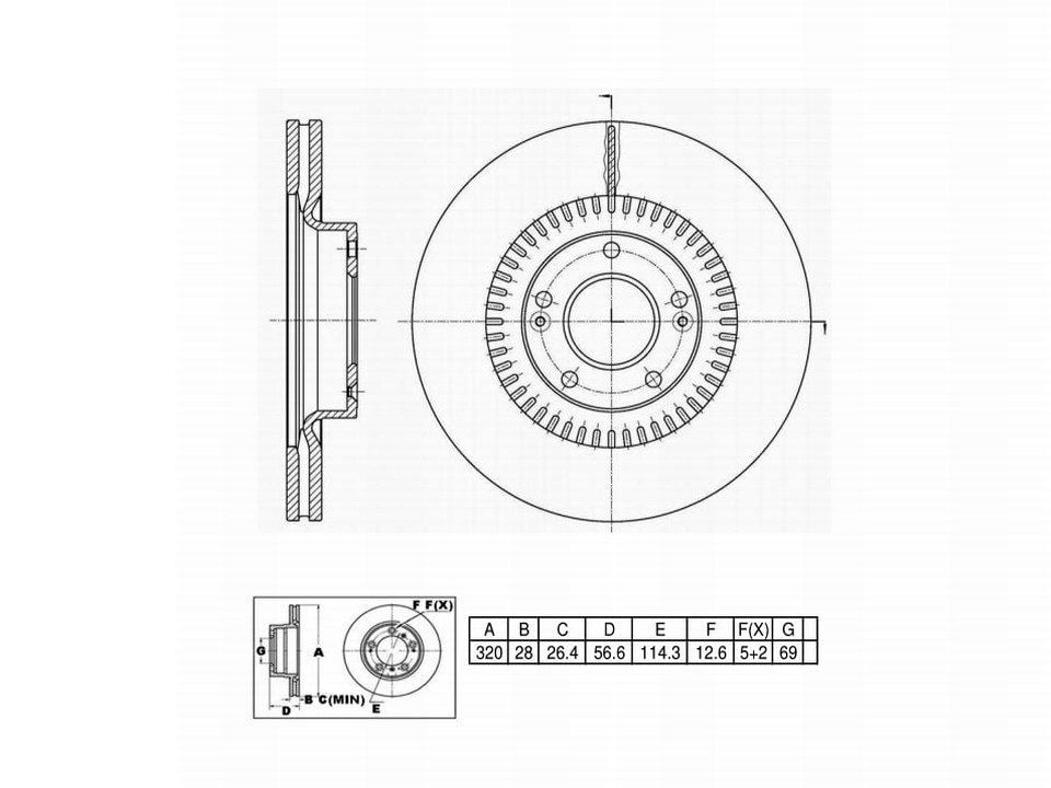 Winstop Brake Rotor, Front WS248149, Hyundai Genesis Coupe 2016-2010