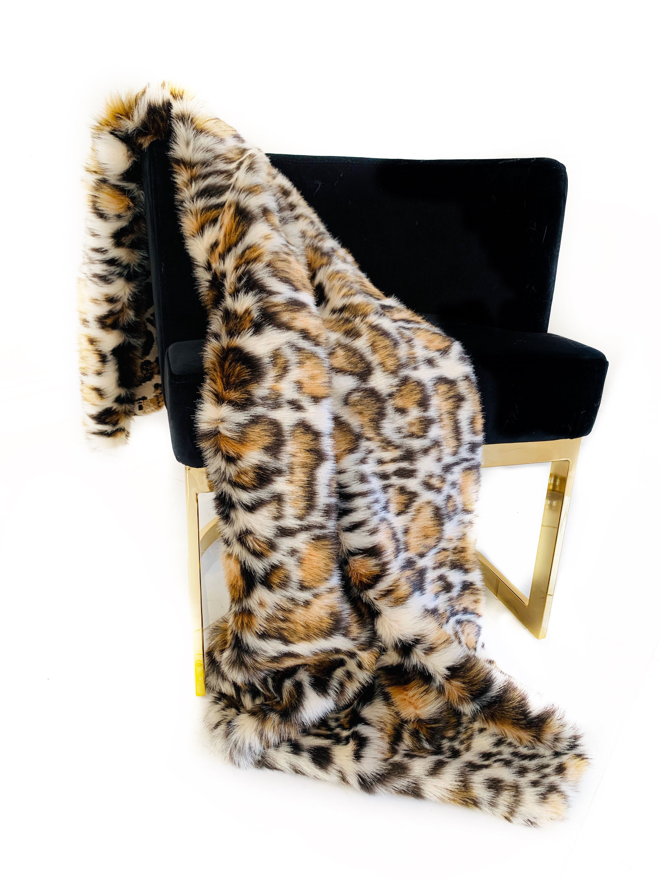 Plutus Brown Tiger Faux Fur Luxury Throw BlanketSize96L x 110W,Style