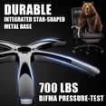 thumbnail image 2 of Heavy Duty Big and Tall Office Chair, 7.83Hz Schumann Resonance Relax Chair with Heating Function, Silent Rubber Casters, Thick Padded Seat, Black, 2 of 9