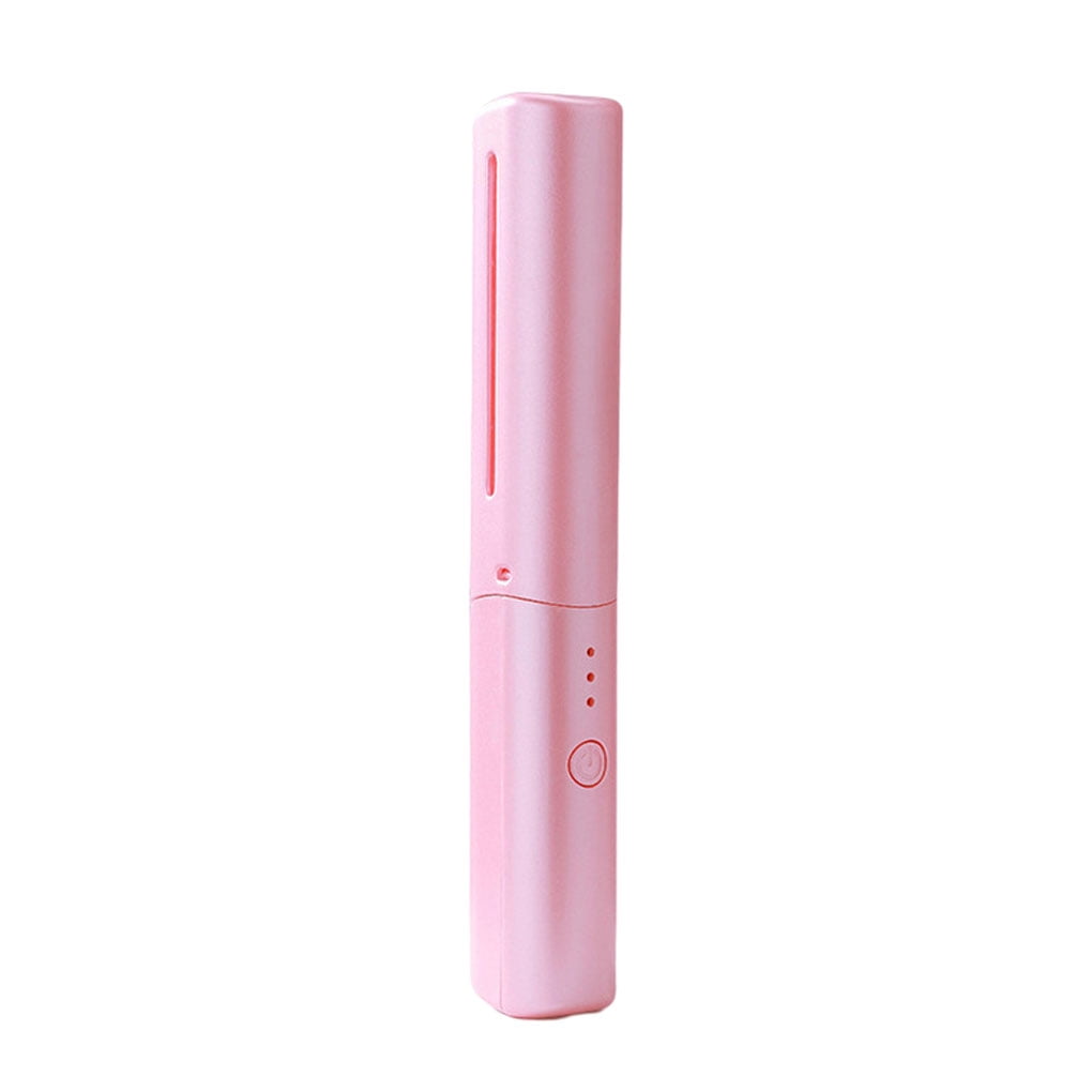 QualitChoice Rechargeable Mini Hair Straightener All Hair Types Easy To Adjustable Heat pink