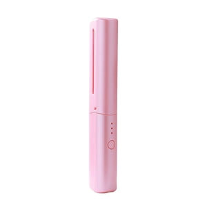 QualitChoice Rechargeable Mini Hair Straightener All Hair Types Easy To Adjustable Heat pink