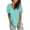 Light Blue, variant on Karight Women V Neck Rolled Sleeve Tops Summer Curved Hem Short Sleeve T Shirts Loose Fit Tees