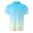thumbnail image 4 of VgaVtl Men's Polo Shirt Golf Short Sleeve Summer Collared Workout Gradient Color Leisure T Shirt for Men Button, 4 of 5