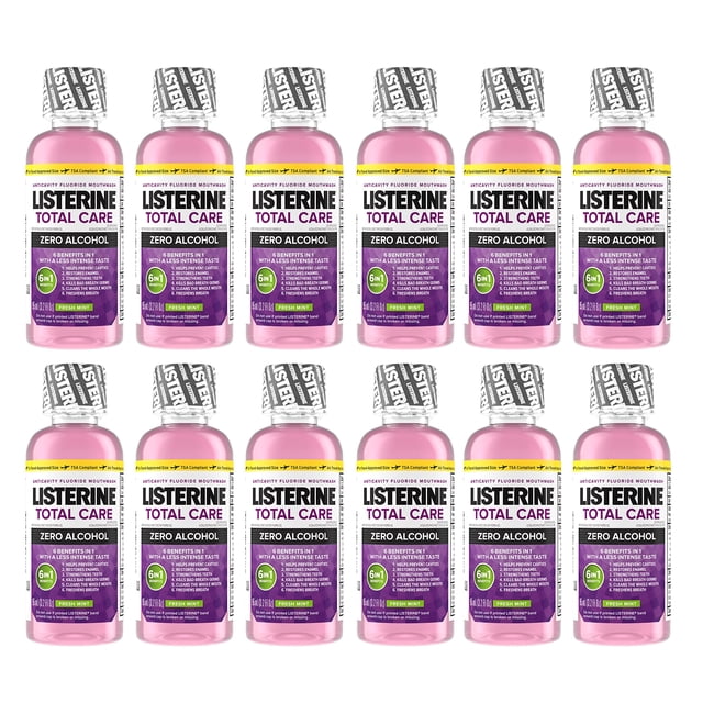 Enjuague bucal Listerine Total Care sin alcohol de 95 ml (paquete de 12)