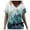 Vert, variante sur Blouse T-Shirt d'Été pour Femme à Col en V Imprimée à Manches Courtes