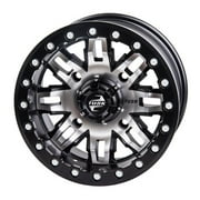 4/110 Teton Beadlock Wheel 14x7 5.0 + 2.0 Machined/Black for Suzuki King Quad 400FS 4x4 2008-2019