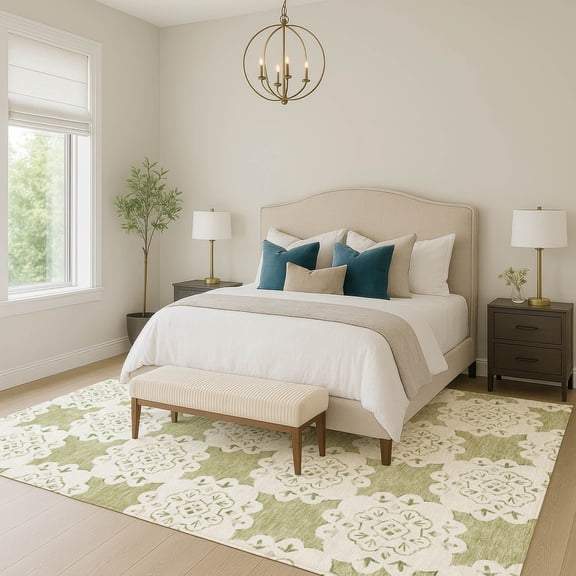 Addison Rugs Chantille Indoor/Outdoor Transitional Casual Aloe Machine Washable Rectangle Rug, 10' x 14'