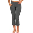thumbnail image 2 of Women’s Capris Yoga Pants Elastic High Waist Slim Fits Cropped Pants Stretch Breathable Summer Workout Casual Trousers with Pockets, 2 of 9