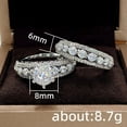 thumbnail image 6 of APIPEE 2pcs His and Hers Wedding Ring Sets Couples Engagement Rings Women and Men 925 Sterling Silver AAA Cubic Zirconia Birthday Gift, 6 of 8