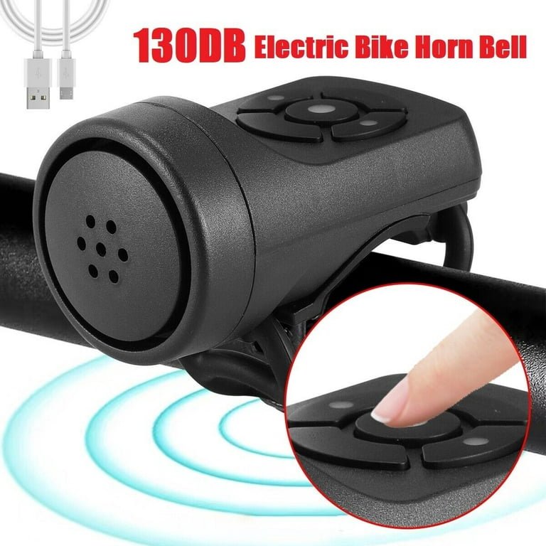 Dazone Electric Bicycle Horn, USB Charging Bike Horn Super Loud Bells  Mountain Bike Handlebar Ring Bell MTB 130DB 
