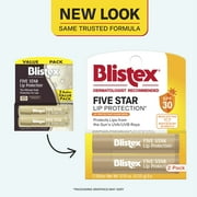 Blistex Five Star Protection Lip Balm, SPF 30, 0.15 Ounce; 2 Count