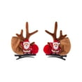 thumbnail image 2 of Herrnalise 1 Pair Christmas Hair Clips,Cute Christmas Reindeer Hair Clip,Red Brownn Deer Horn Barrettes for Women Girls Christmas Hair Accessories, 2 of 7