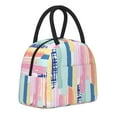 thumbnail image 2 of YFYANG Portable Waterproof Insulated Lunch Bag, Watercolor Stripes Graffiti Reusable Cooler Bag / Picnic Bag for Adults Teens, 2 of 9