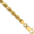 thumbnail image 2 of 14K Solid Yellow Gold 4mm Rope Chain Twisted Link Necklace, 2 of 5