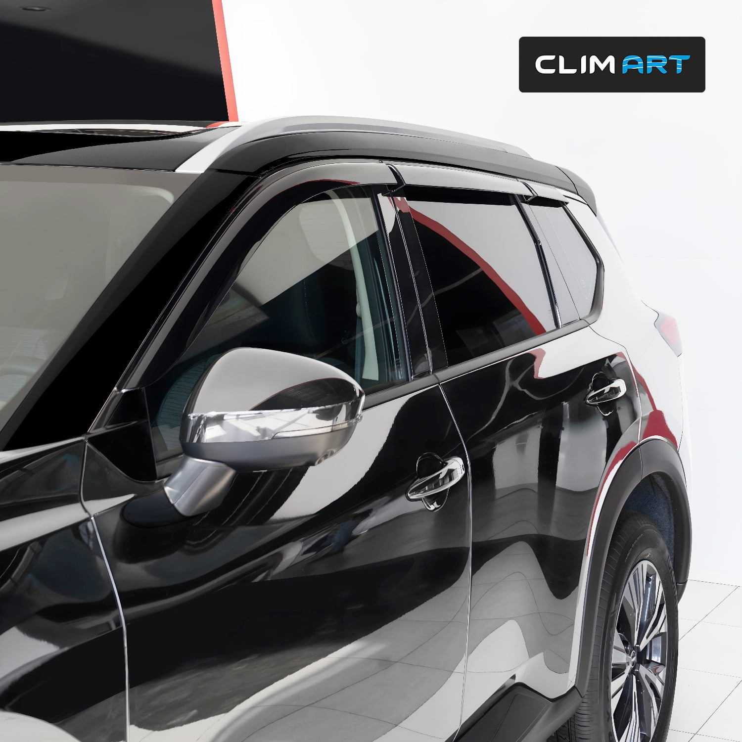 CLIM ART Incredibly Durable Rain Guards for Nissan Rogue 2021-2026, Original Tape-on Window Deflectors, Vent Deflector, Window Visors, Car Accessories, 6pcs. - 522017