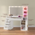 thumbnail image 2 of Makeup Vanity Table with Lights and Mirror(Large 31.5" Mirror), Vanity Desk with 6 Drawers & Cabinet & Shelves,Charging Station(2 AC power outlets and 2 USB ports),White Dressing Table, 2 of 9