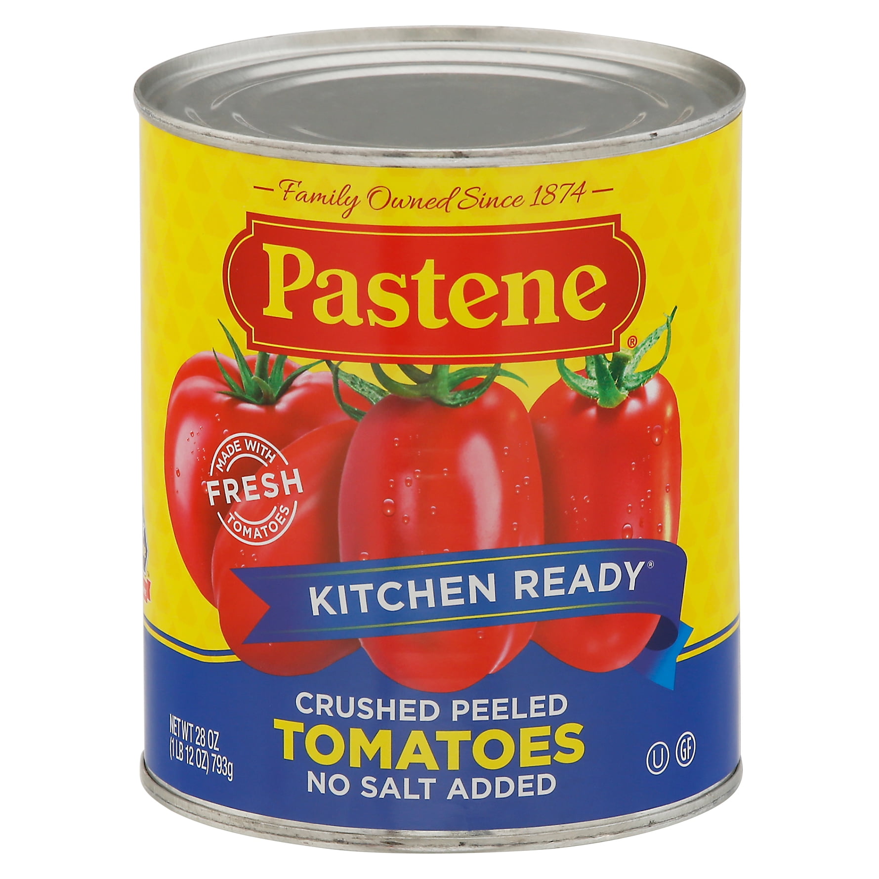 (2 pack) Pastene Ground Peeled Tomatoes, Gluten-Free, 28 oz
