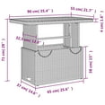 thumbnail image 4 of vidaXL Garden Table Grey 90x55x71 cm Poly Rattan and Acacia Wood, 4 of 5