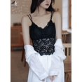 thumbnail image 4 of PULLIMORE Womens Sexy V Neck Lace Camisole Bra Swallowtail Butterfly Back Spaghetti Strap Tank Top Shirts (L/XL, Black), 4 of 9