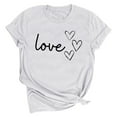 thumbnail image 2 of ICHUANYI Womens Lover Love Print T-shirt Crew Neck Short Sleeve Top Fashion Clothing, 2 of 4
