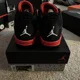 thumbnail image 3 of Ni - ke Air Jordan 4 Red Thunder Retro Sneakers 2022 Size 7Y GS Black, 3 of 5