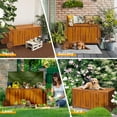 thumbnail image 2 of Zimtown Outdoor Storage Deck Box for Patio Furniture, Front Porch Decor 60 Gal Acacia Wooden, 2 of 7