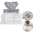 thumbnail image 2 of Dog Tutu Dresses Puppy Bow Knot Dress Pet Princess Dresses Striped Mesh Puppy Dog Dresses for Small Medium Cat Puppy Doggie Thanksgiving Christmas Clothes, 2 of 8