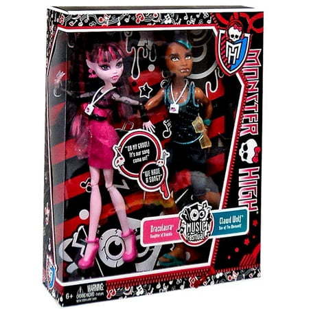 Monster High Music Festival Draculaura & Clawd Wolf Exclusive 10.5 Doll 2-Pack