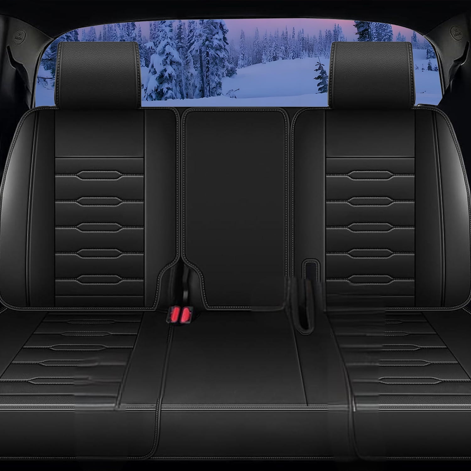 Car Seat Covers,Full Set 5 Seats Custom Fit for Kia Soul 2010-2025 Waterproof Faux Leather Seat Protector Vehicle Cushion Covers Compatible Airbag Full Set 5 Seats Black