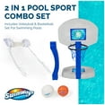 thumbnail image 2 of SwimWays 2-in-1 Pool Sport Combo Set - Volleyball Net & Outdoor Basketball Hoop for in- & Above Ground Pool, Outdoor Games for Adults and Family, 2 of 7