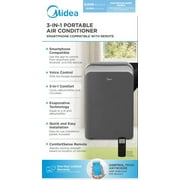 Midea 8,000 BTU Portable Air Conditioner, 3-In-1 Dehumidifier, Fan, Cool, Comfortsense Remote, Wi-Fi and Alexa, Gray