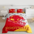 thumbnail image 2 of jejeloiu Rugby Sport Helmet Full Size Comforter Sets,Red Yellow Gray Bedding Sets For Boys Kids Reversible 3pcs, 2 of 8