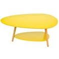 thumbnail image 3 of Storage Rack,Household Oval Top Table Living Room Coffee Table With Wooden Legs Two-story, 3 of 9