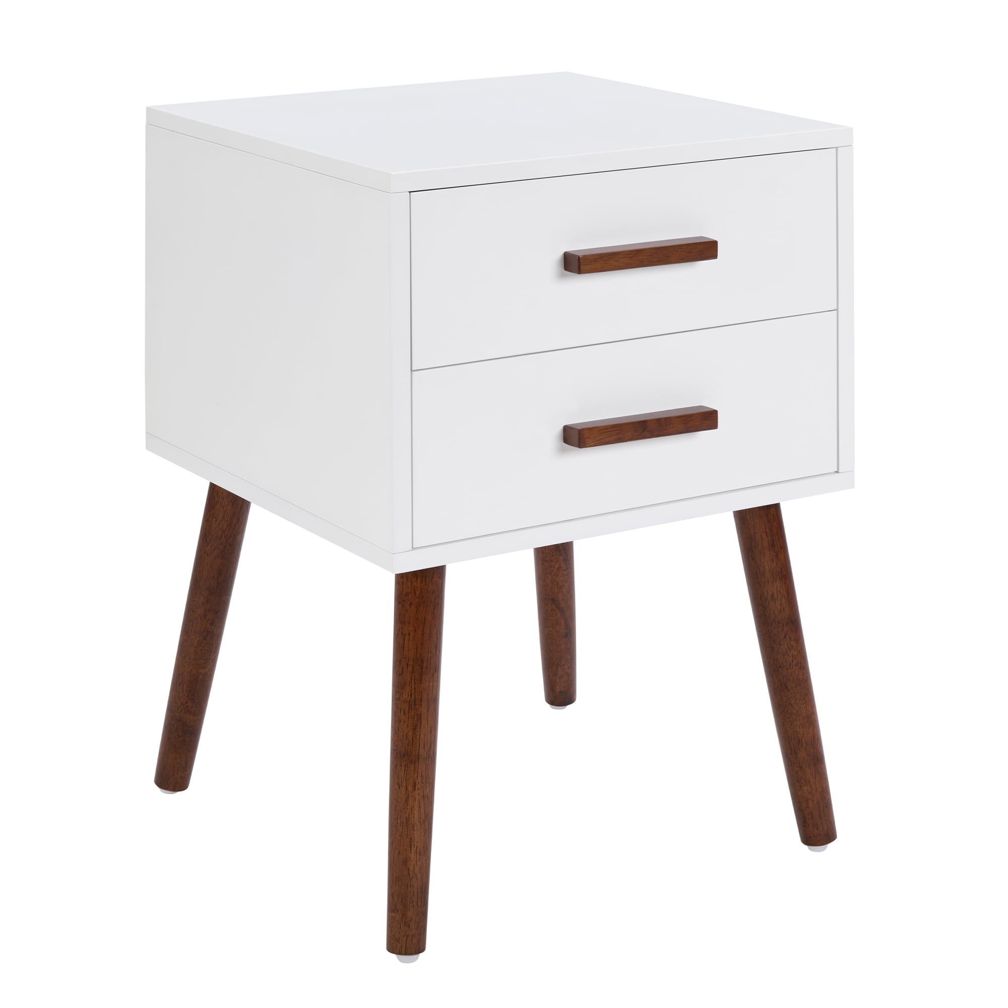 Convenience Concepts Oslo 2 Drawer End Table, White & Espresso