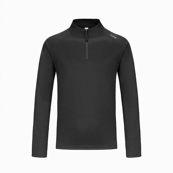 ZIXKCGDSE Quarter Zip Pullover Tops for Men Long Sleeve Shirt Outdoor Running Fitness Shirts Size XL